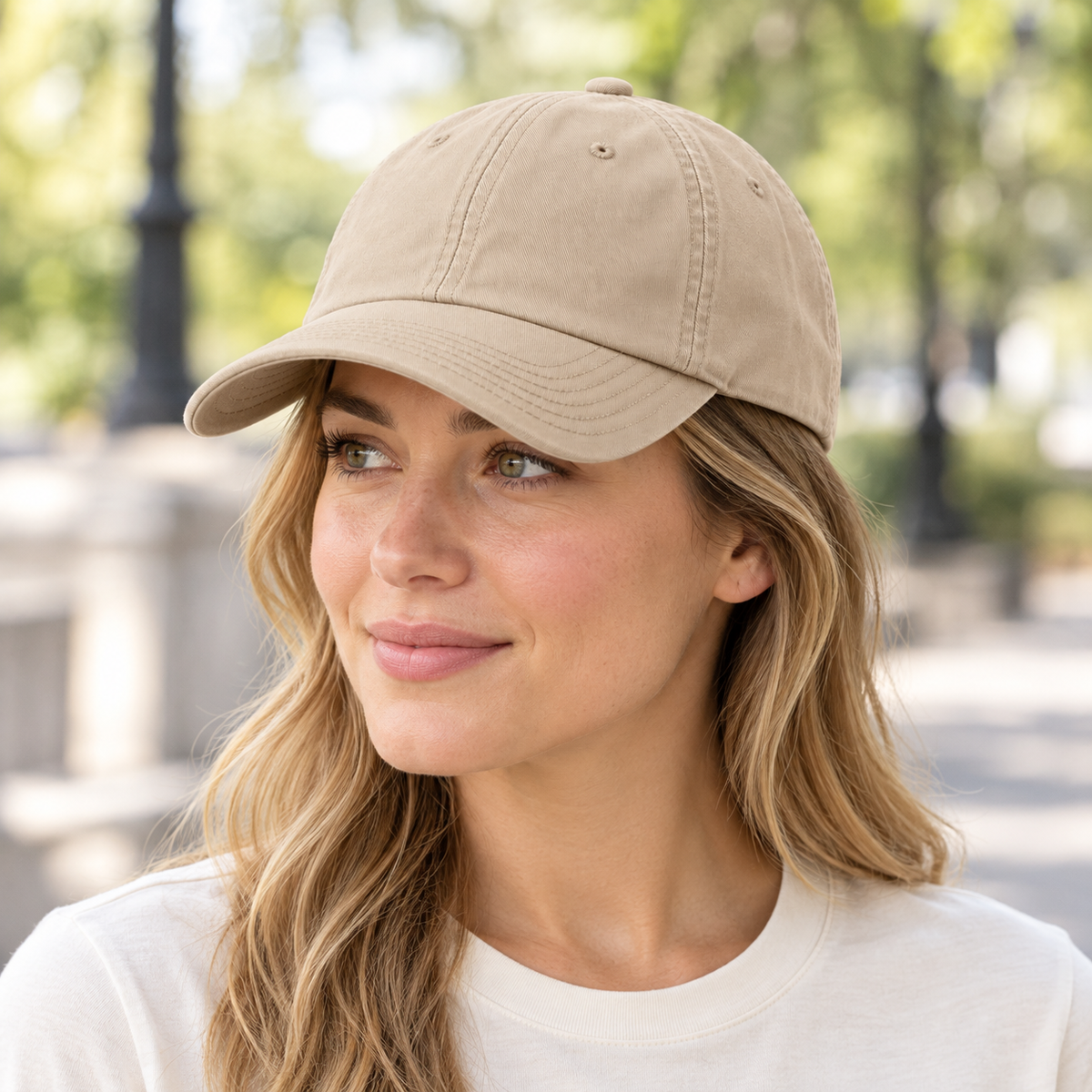 Sineiva Classic Beige Six-Panel Baseball Cap