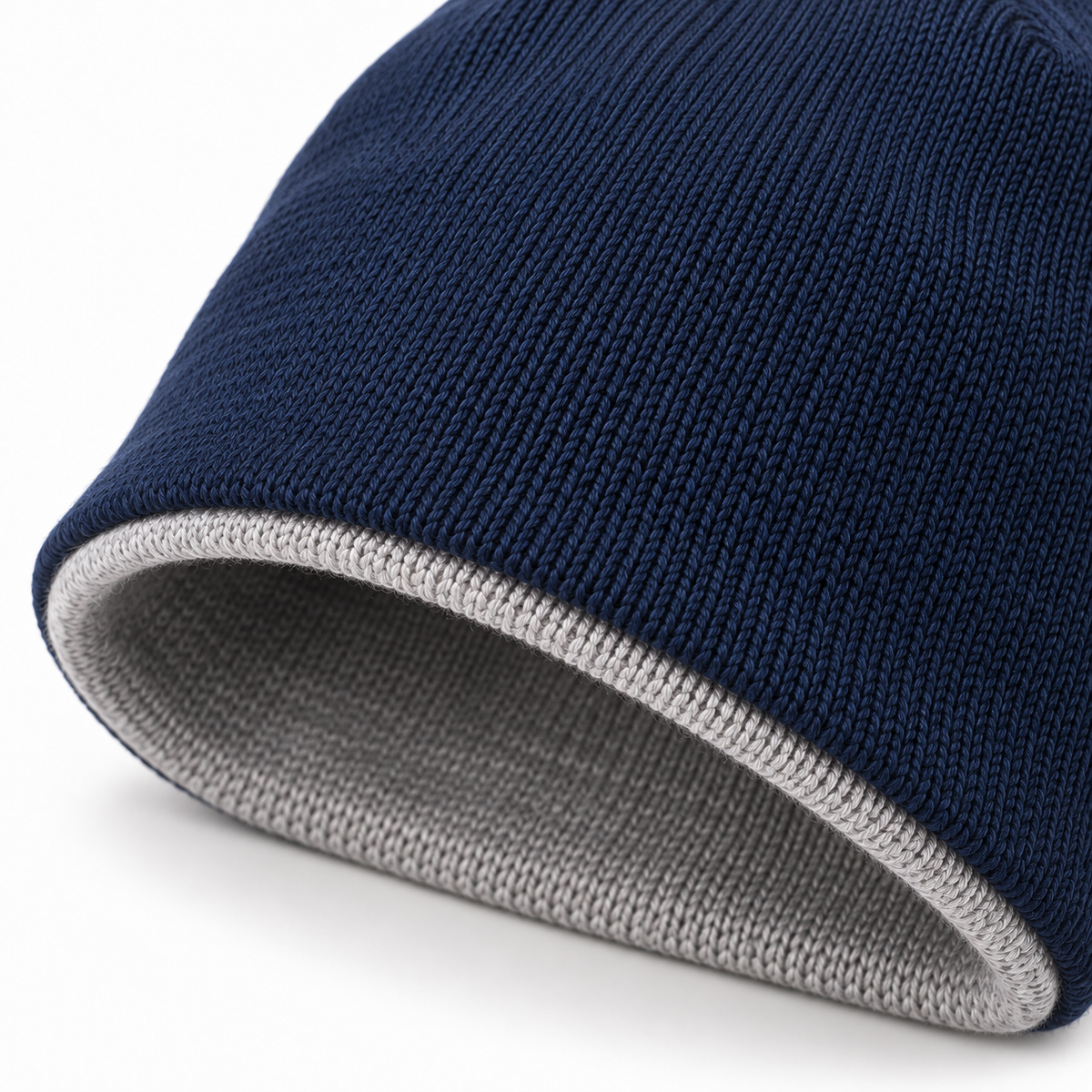 Sineiva Navy Double-Layer Knit Beanie