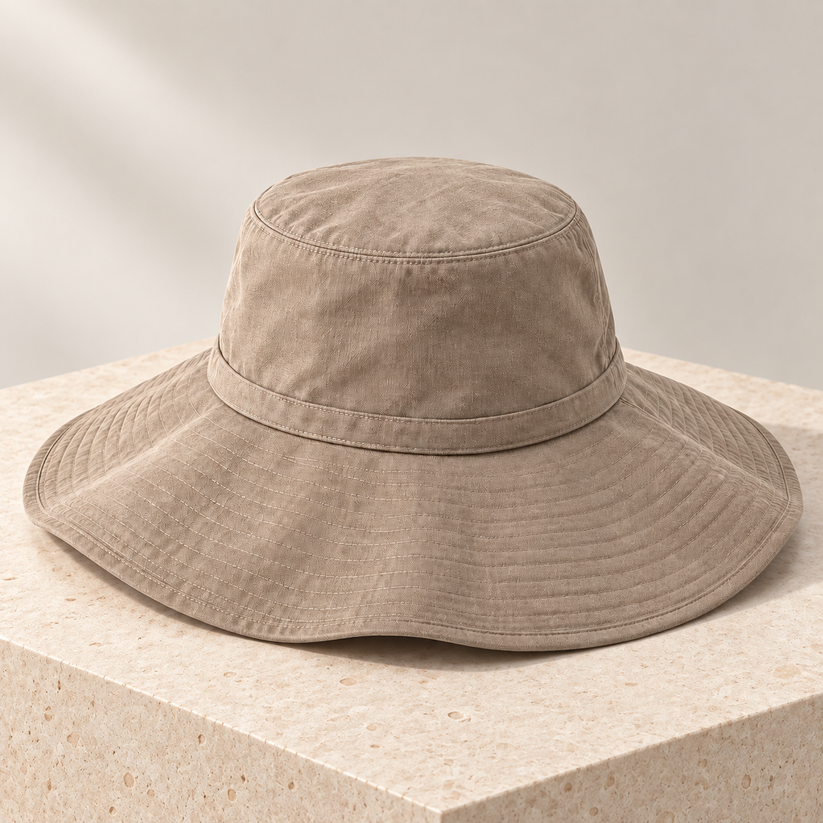 Sineiva Taupe Wide Brim Sun Hat