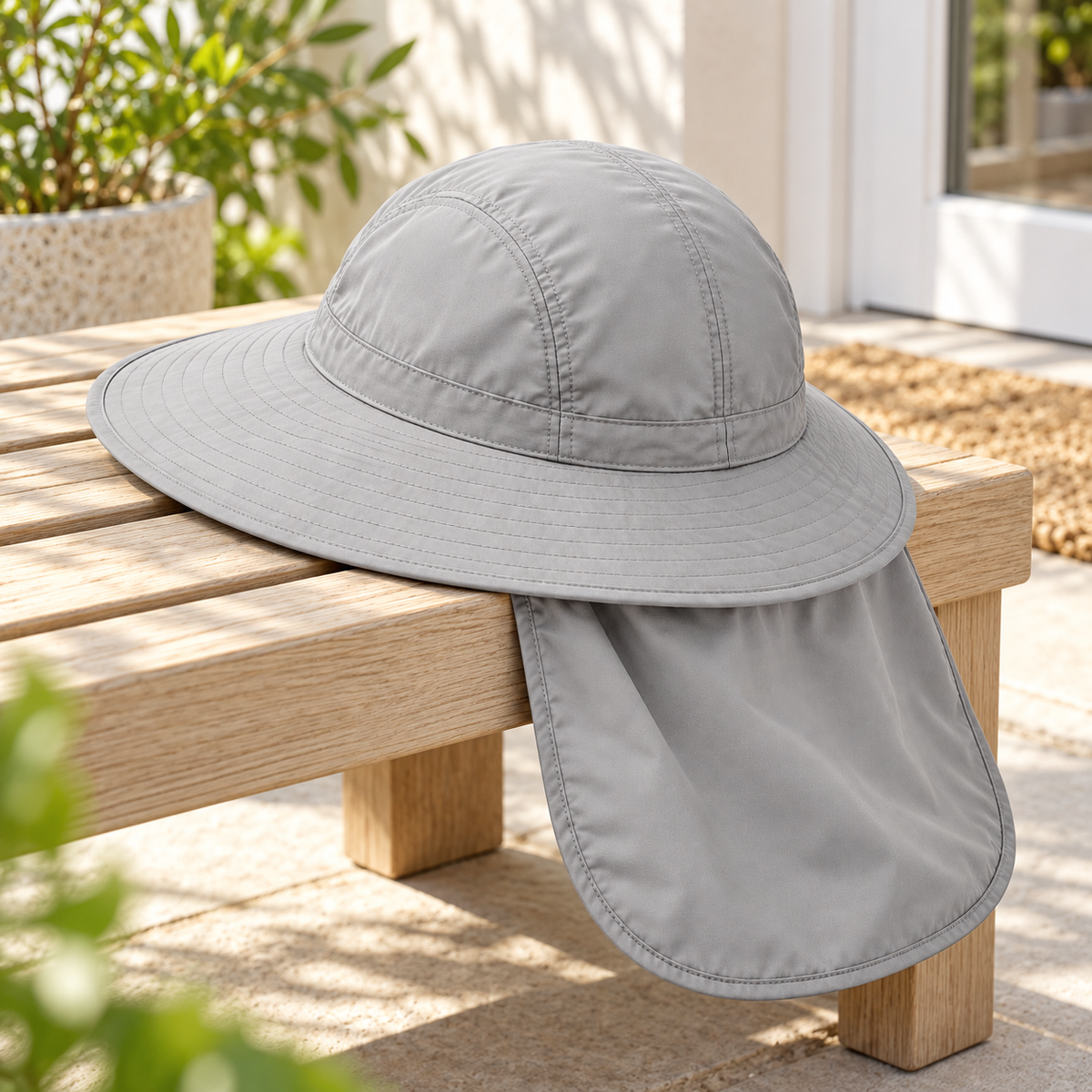 Sineiva Light Gray Outdoor Sun Hat with Neck Cover