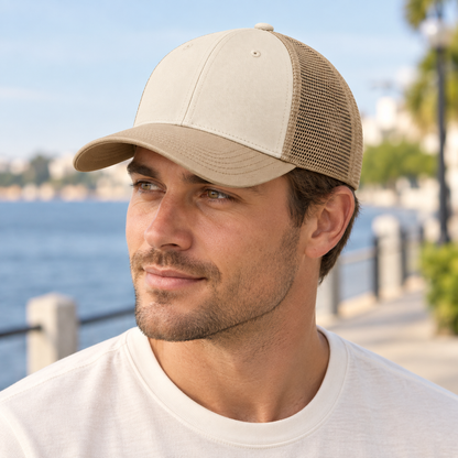 Sineiva Ivory Beige Mesh Trucker Baseball Cap