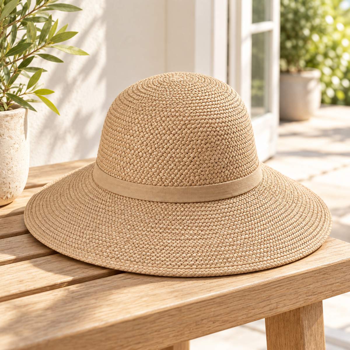 Sineiva Natural Woven Wide Brim Sun Hat