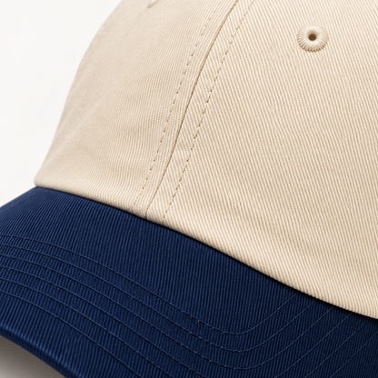 Sineiva Ivory White & Navy Blue Two-Tone Baseball Cap