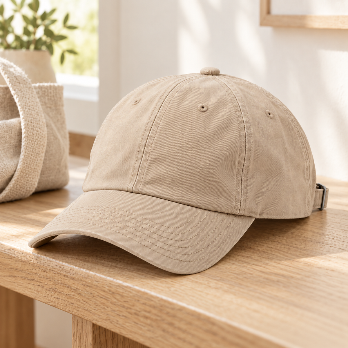 Sineiva Classic Beige Six-Panel Baseball Cap