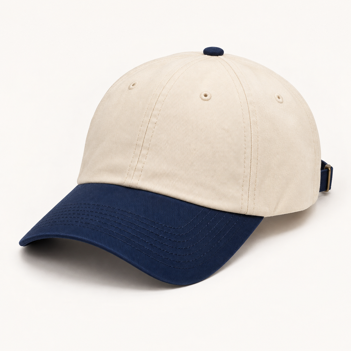 Sineiva Ivory White & Navy Blue Two-Tone Baseball Cap