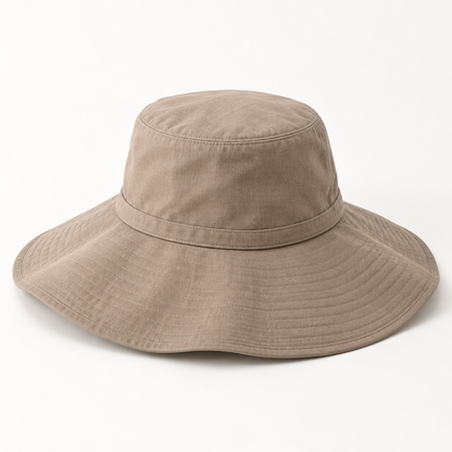 Sineiva Taupe Wide Brim Sun Hat