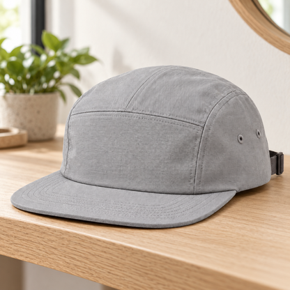 Sineiva Light Gray Five-Panel Flat Brim Cap