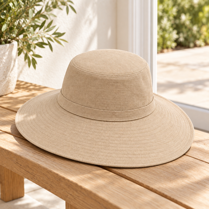 Sineiva Beige Wide Brim Sun Hat