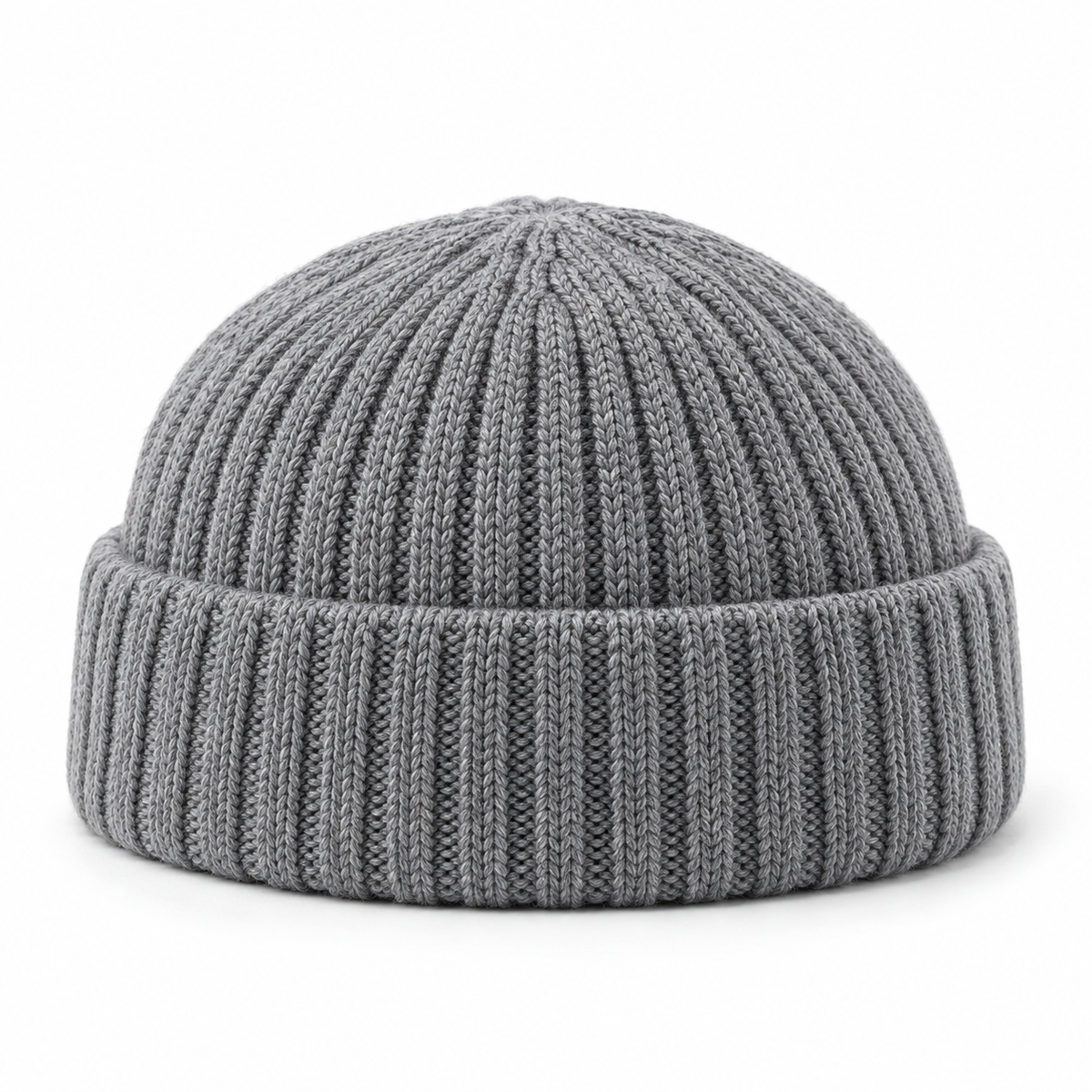Sineiva Gray Ribbed Knit Beanie Hat