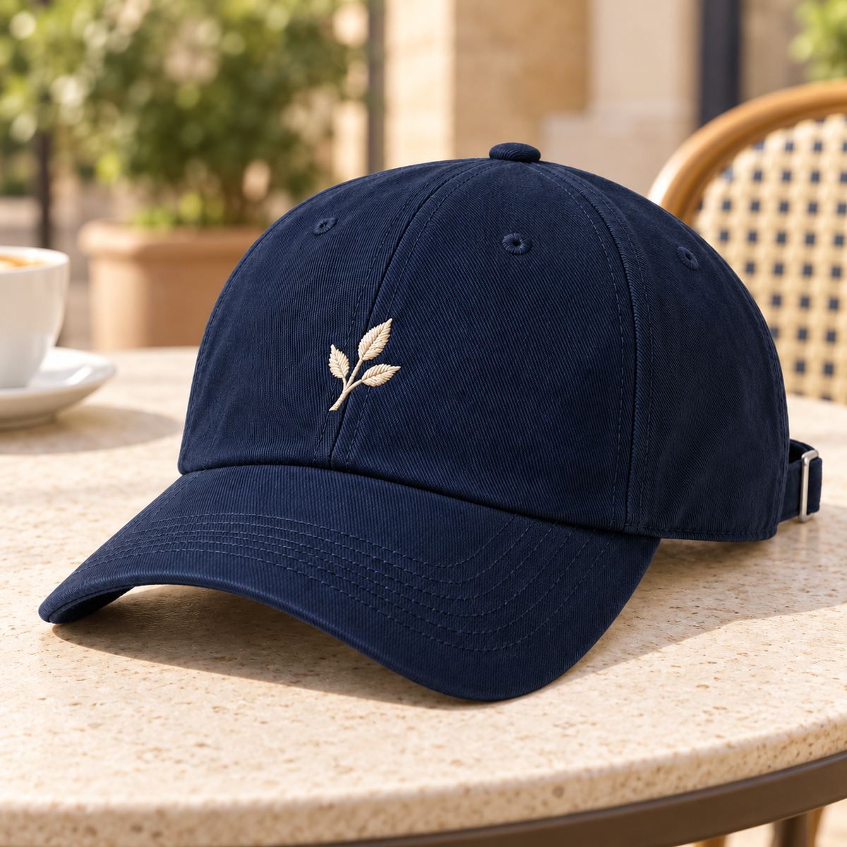 Sineiva Navy Blue Embroidered Six-Panel Baseball Cap