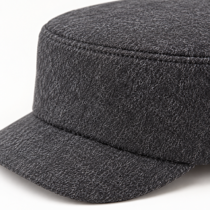 Sineiva Charcoal Gray Wool Blend Short Brim Cap