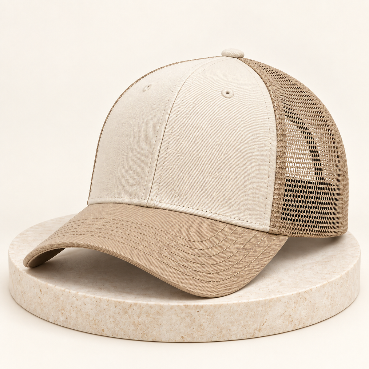 Sineiva Ivory Beige Mesh Trucker Baseball Cap