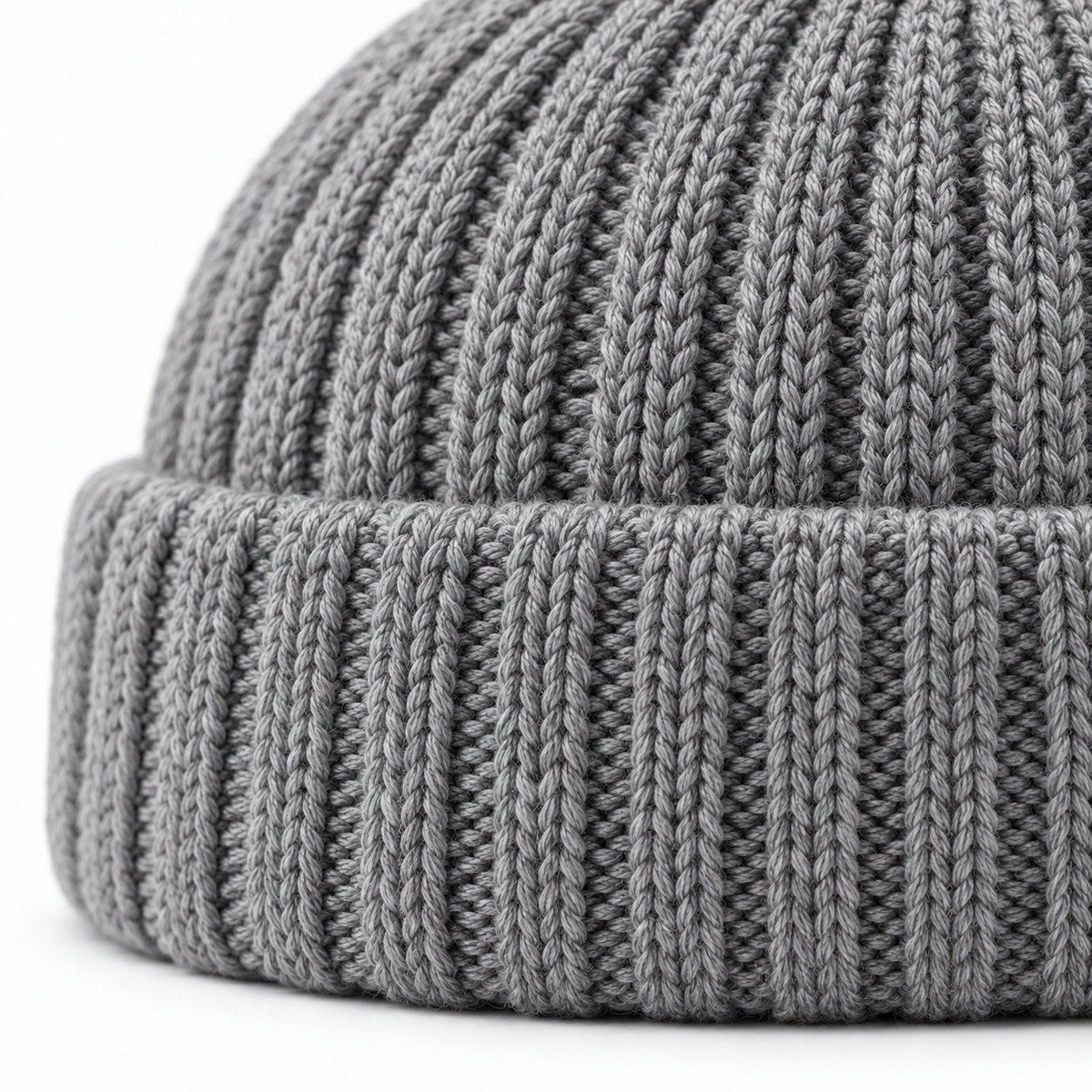 Sineiva Gray Ribbed Knit Beanie Hat