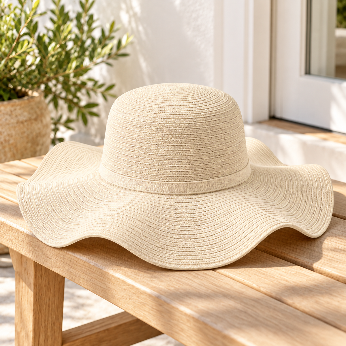Sineiva Ivory Floppy Wide Brim Sun Hat