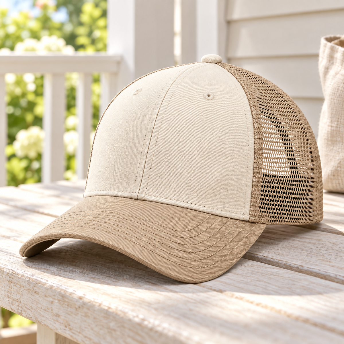 Sineiva Ivory Beige Mesh Trucker Baseball Cap