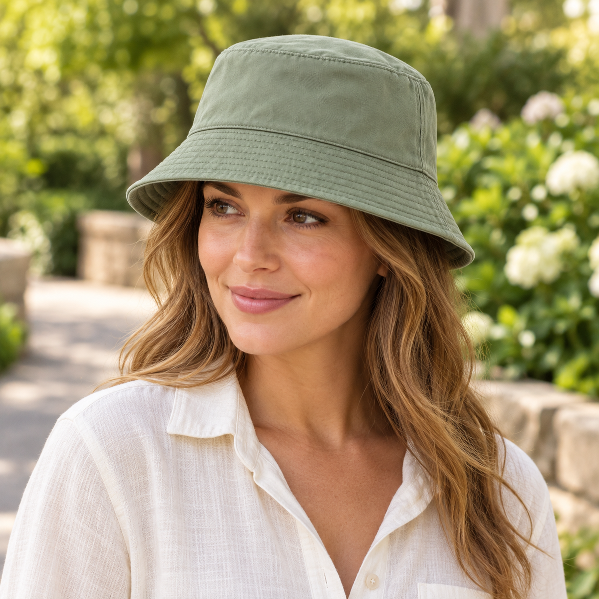 Sineiva Sage Green Bucket Sun Hat